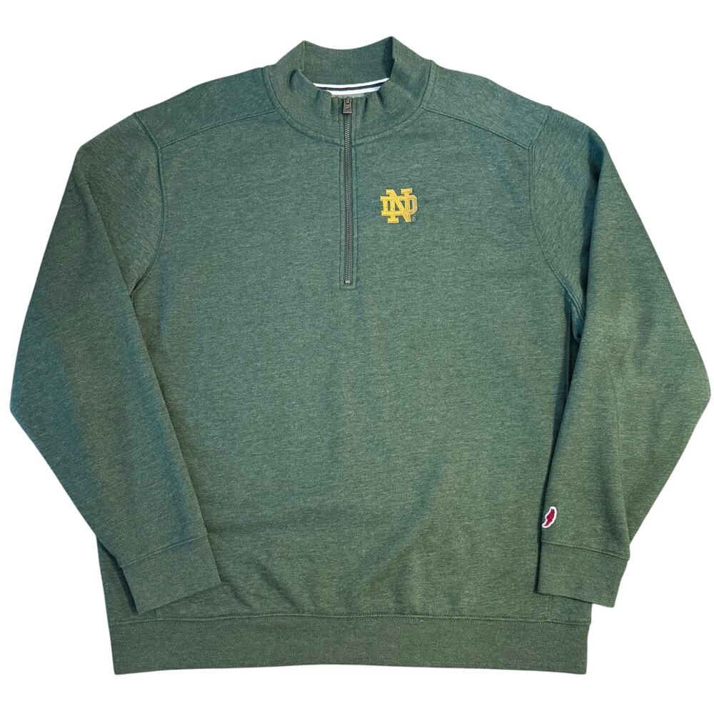 Notre Dame League 1/4 Zip Sweatshirt Embroidered Fighting Irish Green Men’s 2XL